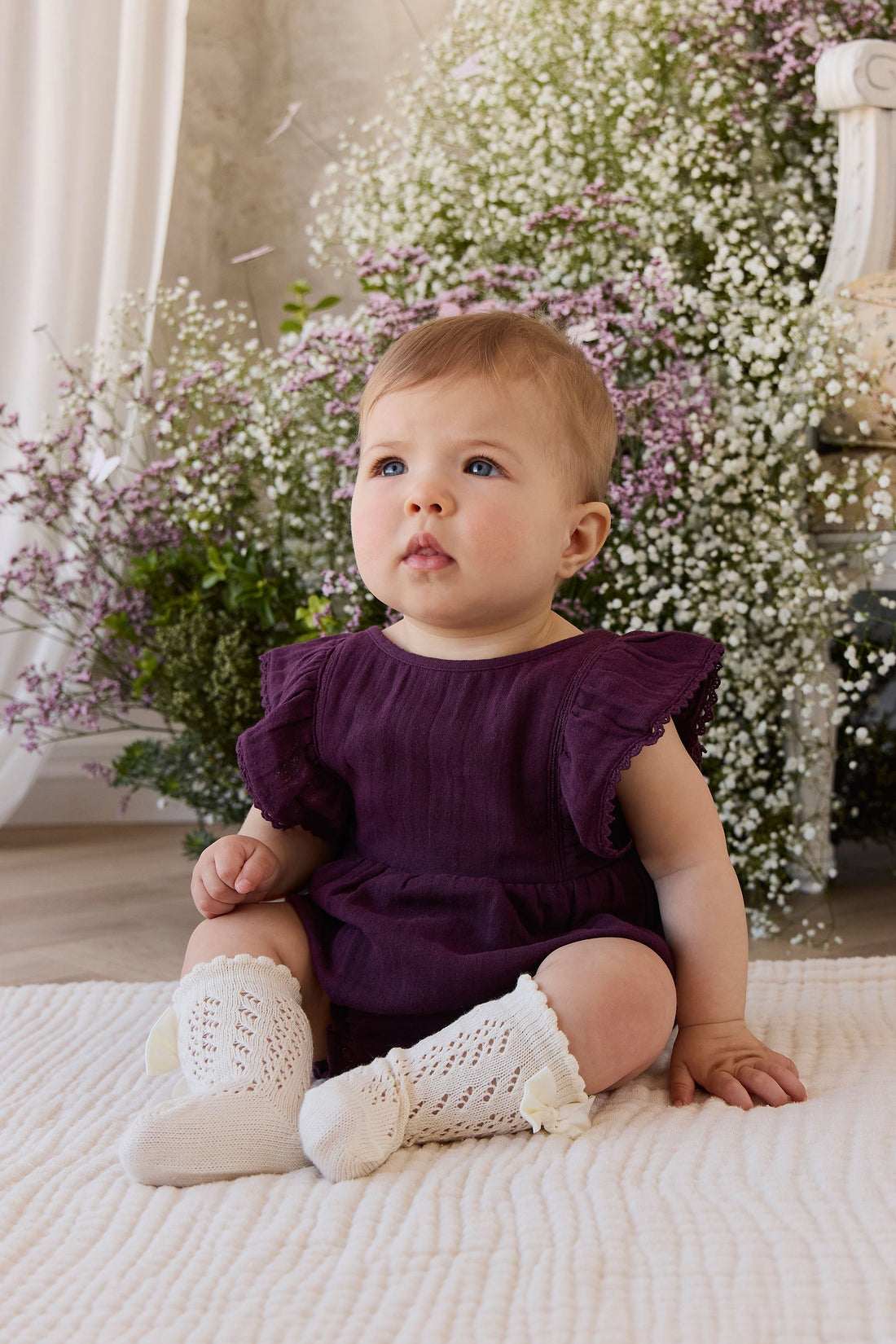 Organic Cotton Muslin Beatrice Playsuit - Fig