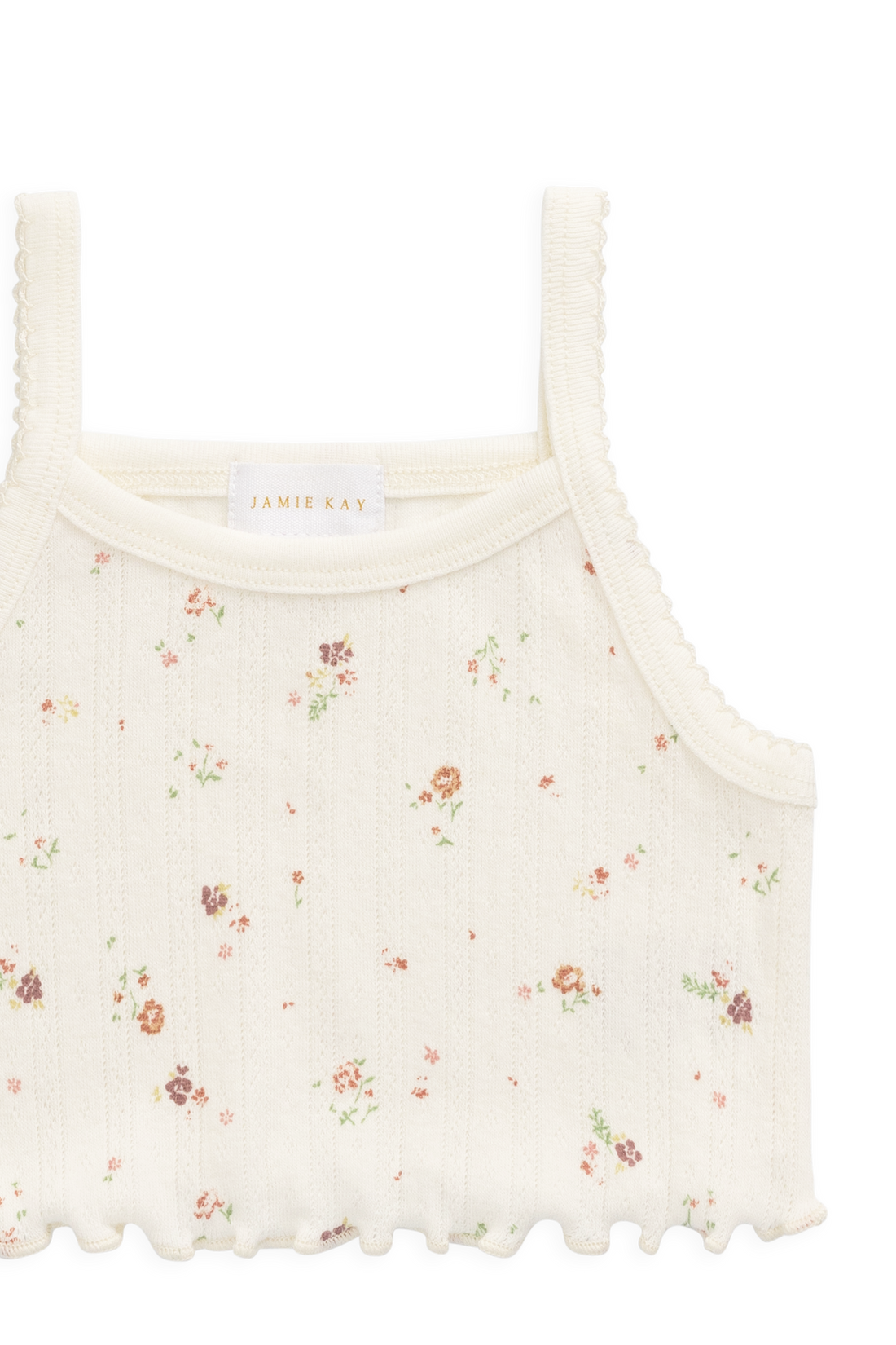 Organic Cotton Pointelle Bebe Singlet - Eloise Egret