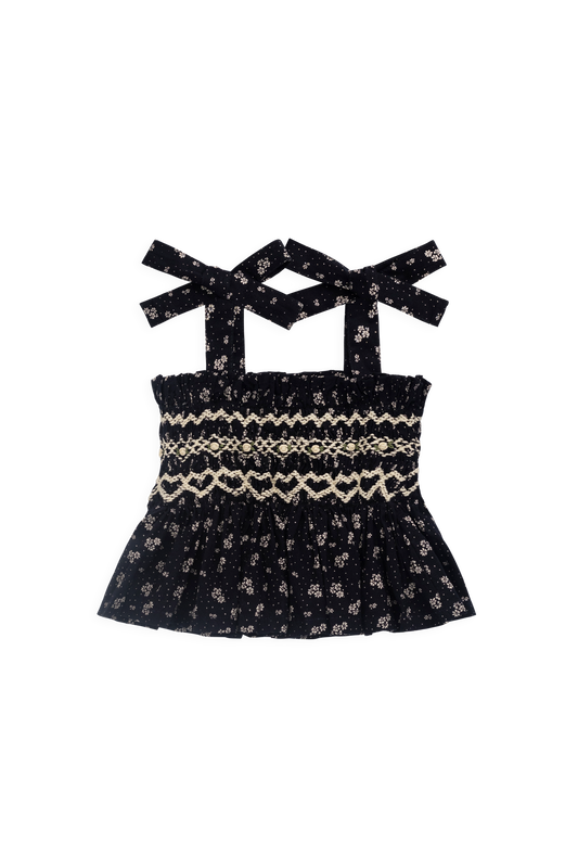Organic Cotton Carine Top - Maisie Navy