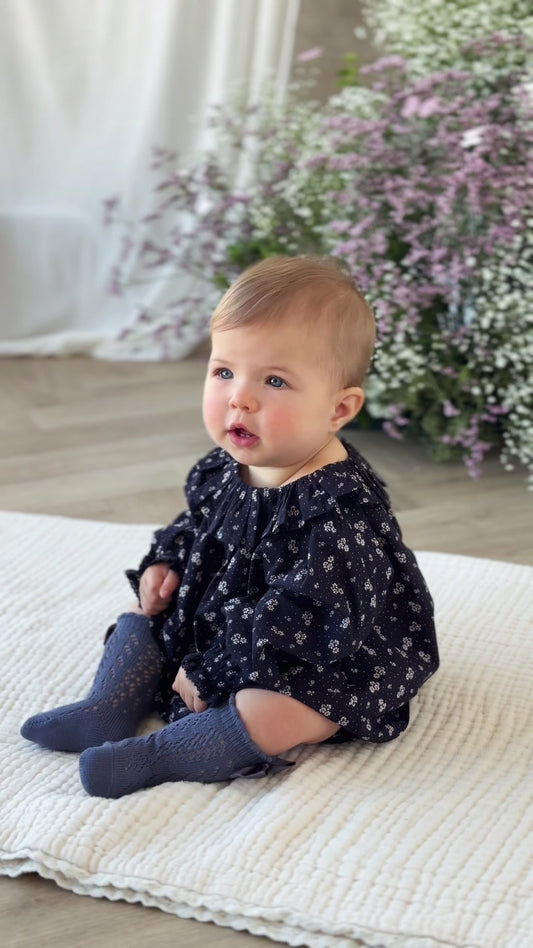 Organic Cotton Christabel Dress - Maisie Navy