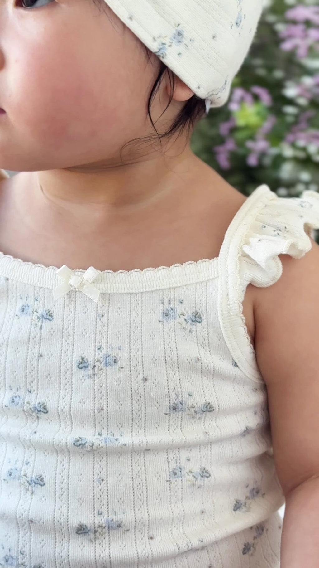Organic Cotton Pointelle Eliane Bodysuit - Molly Blue