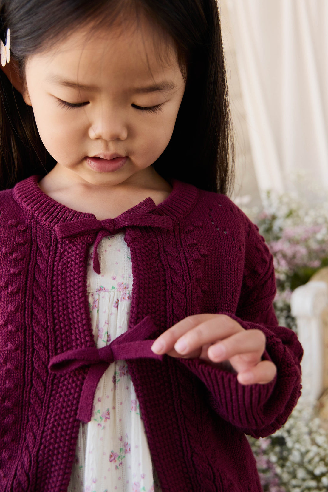 Josephine Knitted Cardigan - Mulberry Wood