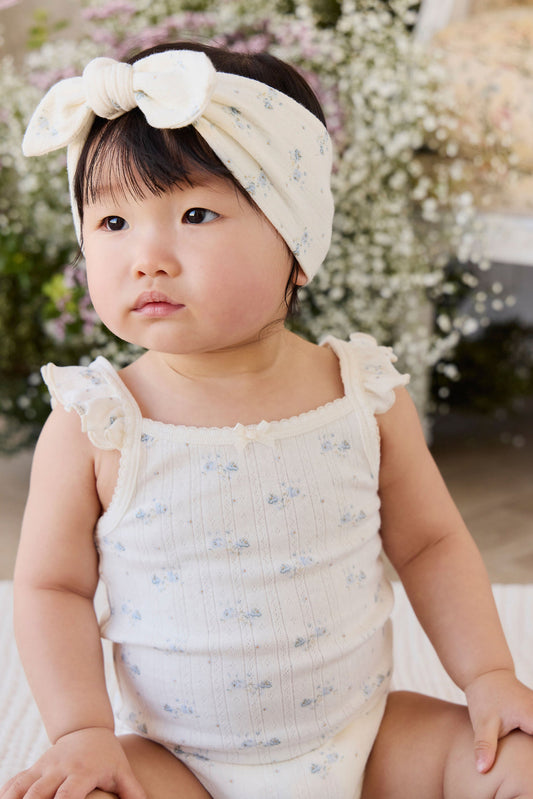 Organic Cotton Pointelle Eliane Bodysuit - Molly Blue