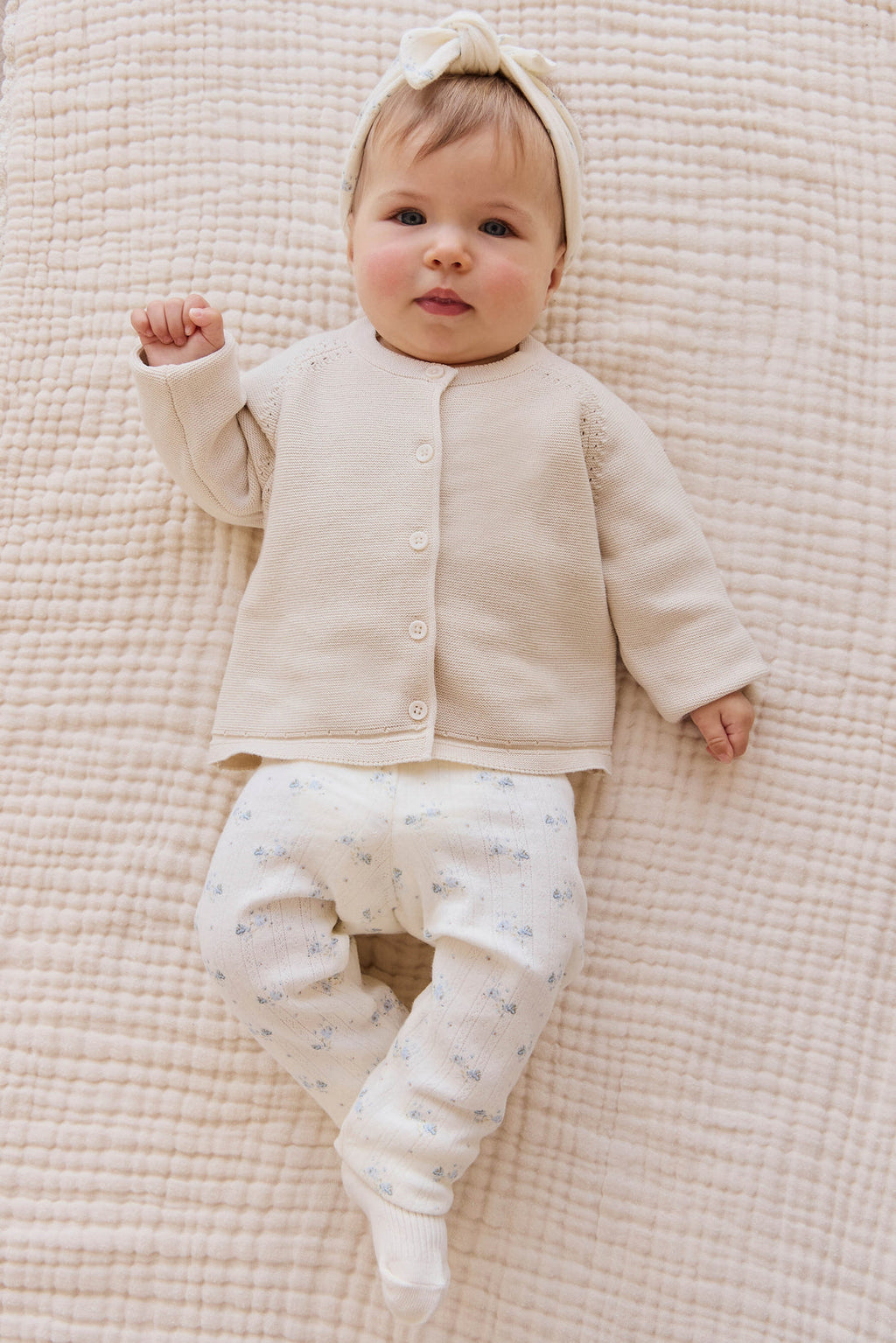 Organic Cotton Pointelle Everyday Legging - Molly Blue