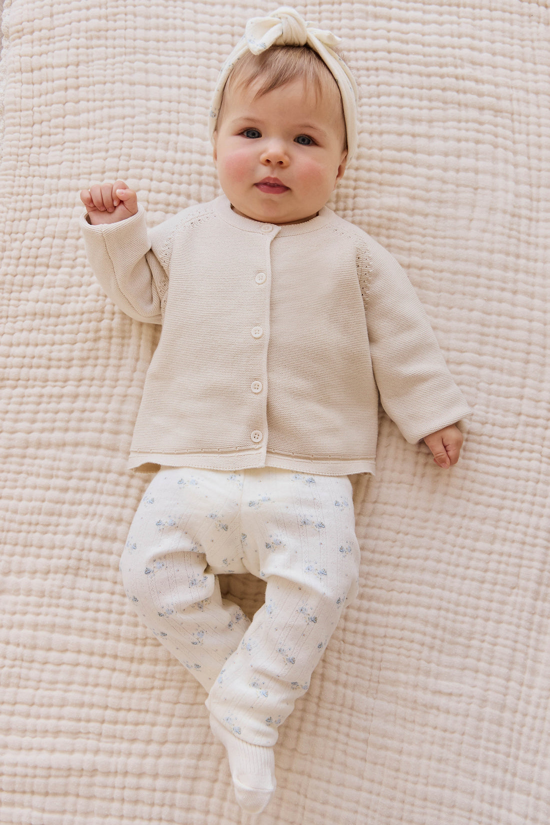 Organic Cotton Pointelle Everyday Legging - Molly Blue