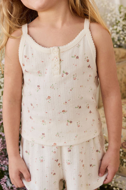 Organic Cotton Pointelle Anais Short - Eloise Egret