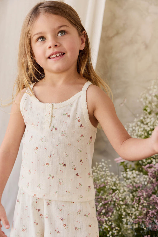 Organic Cotton Pointelle Anais Short - Eloise Egret