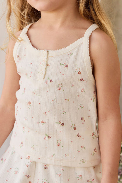 Organic Cotton Pointelle Anais Singlet - Eloise Egret