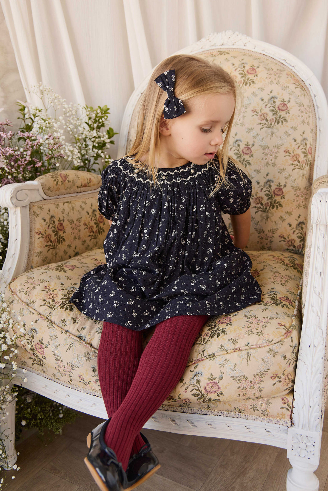 Organic Cotton Dominique Dress - Maisie Navy
