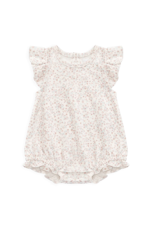 Organic Cotton Adrienne Playsuit - Posy Milk