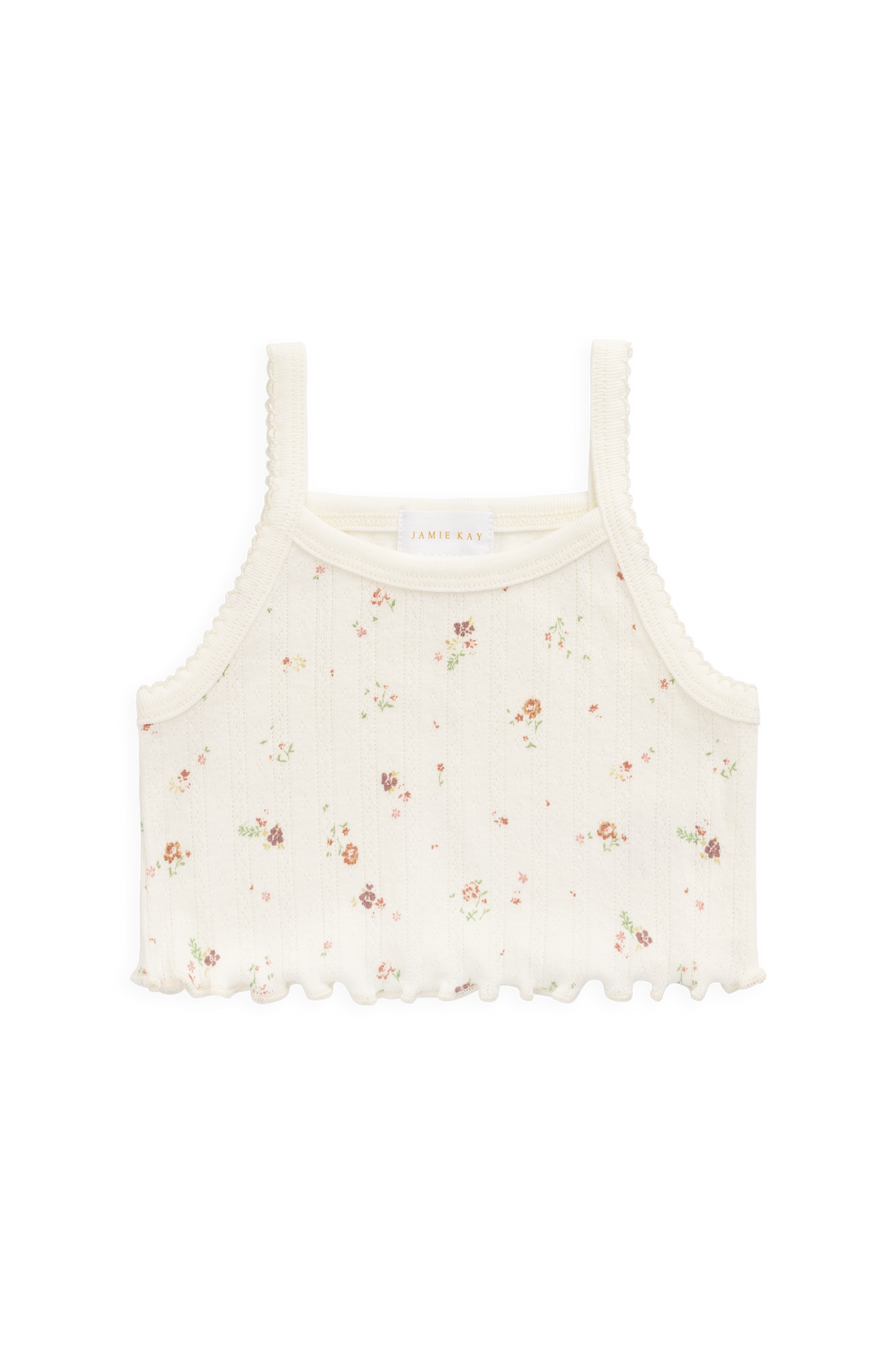 Organic Cotton Pointelle Bebe Singlet - Eloise Egret