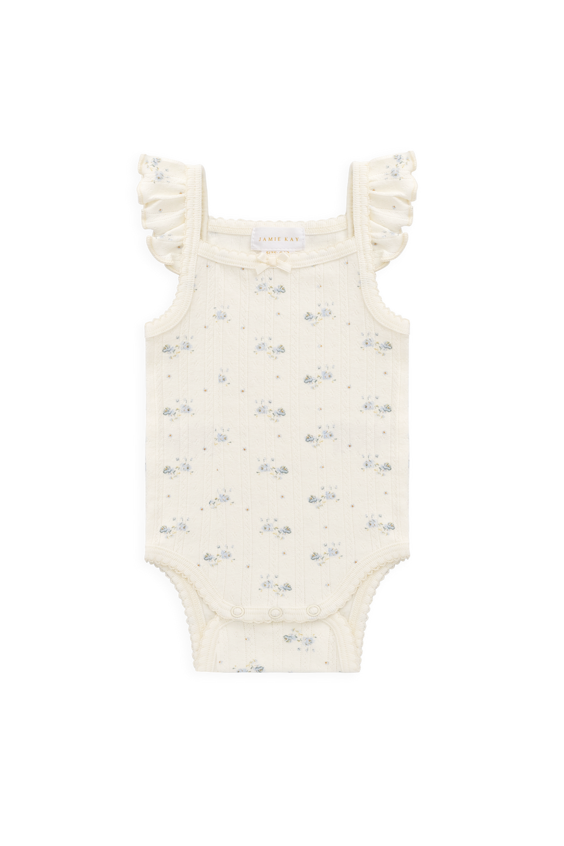 Organic Cotton Pointelle Eliane Bodysuit - Molly Blue