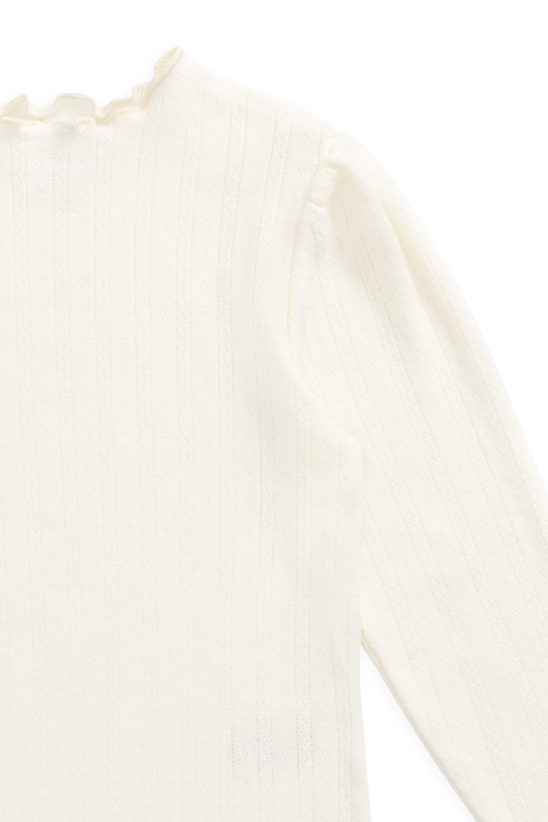 Organic Cotton Pointelle Eliane Top - Parchment