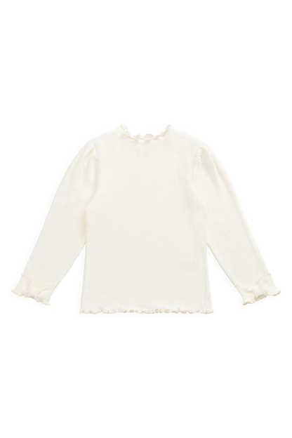Organic Cotton Pointelle Eliane Top - Parchment