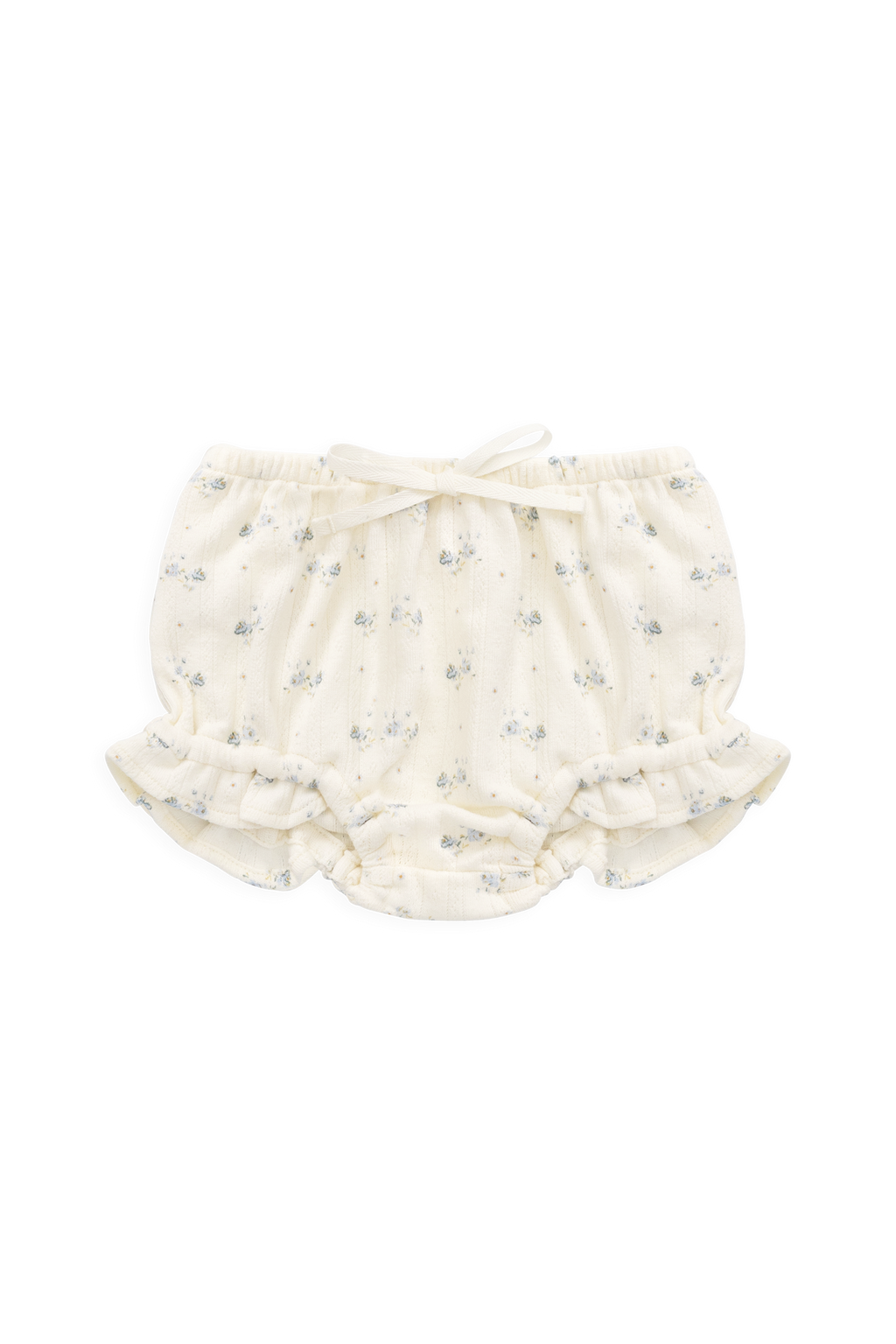 Organic Cotton Pointelle Frill Bloomer - Molly Blue