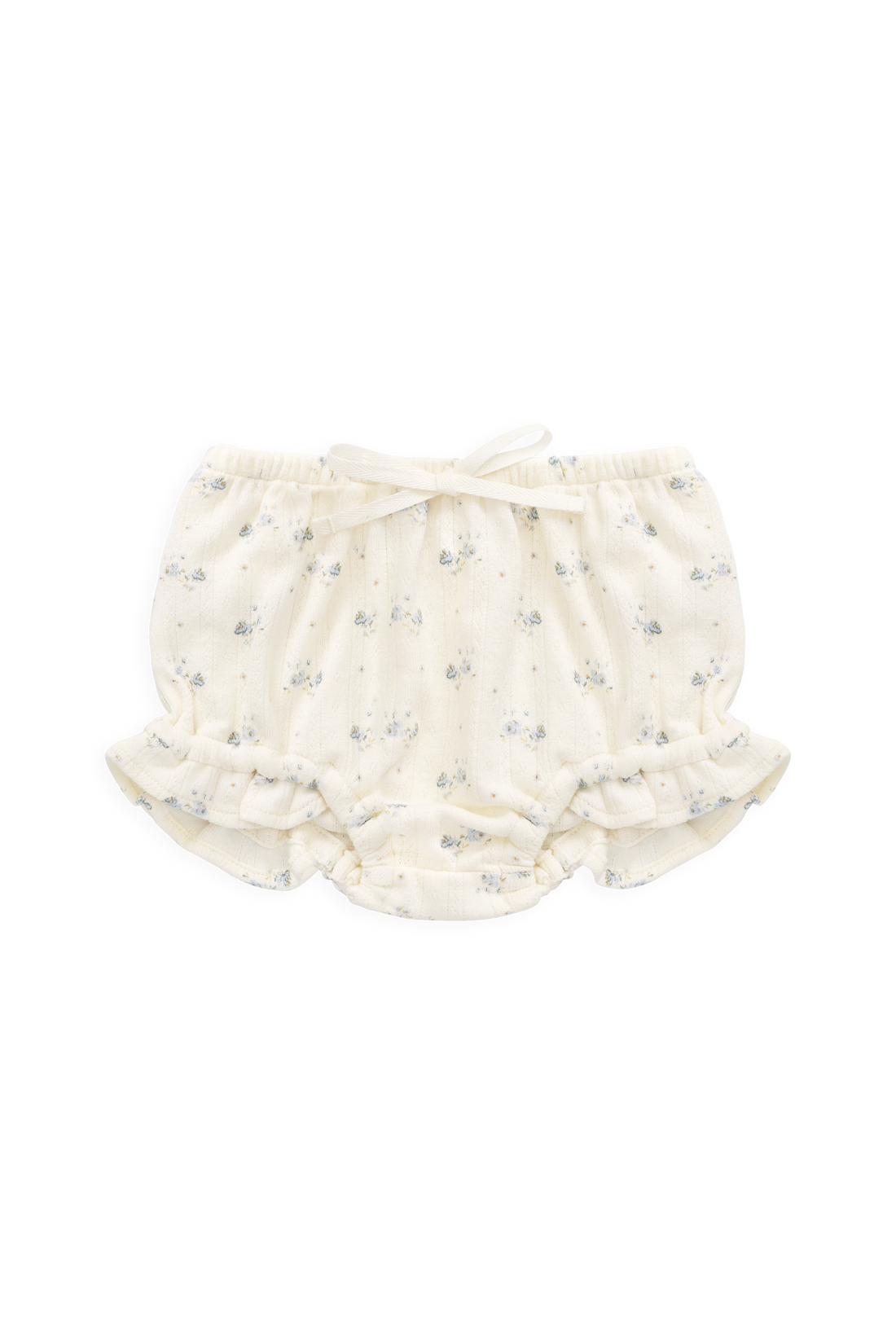Organic Cotton Pointelle Frill Bloomer - Molly Blue