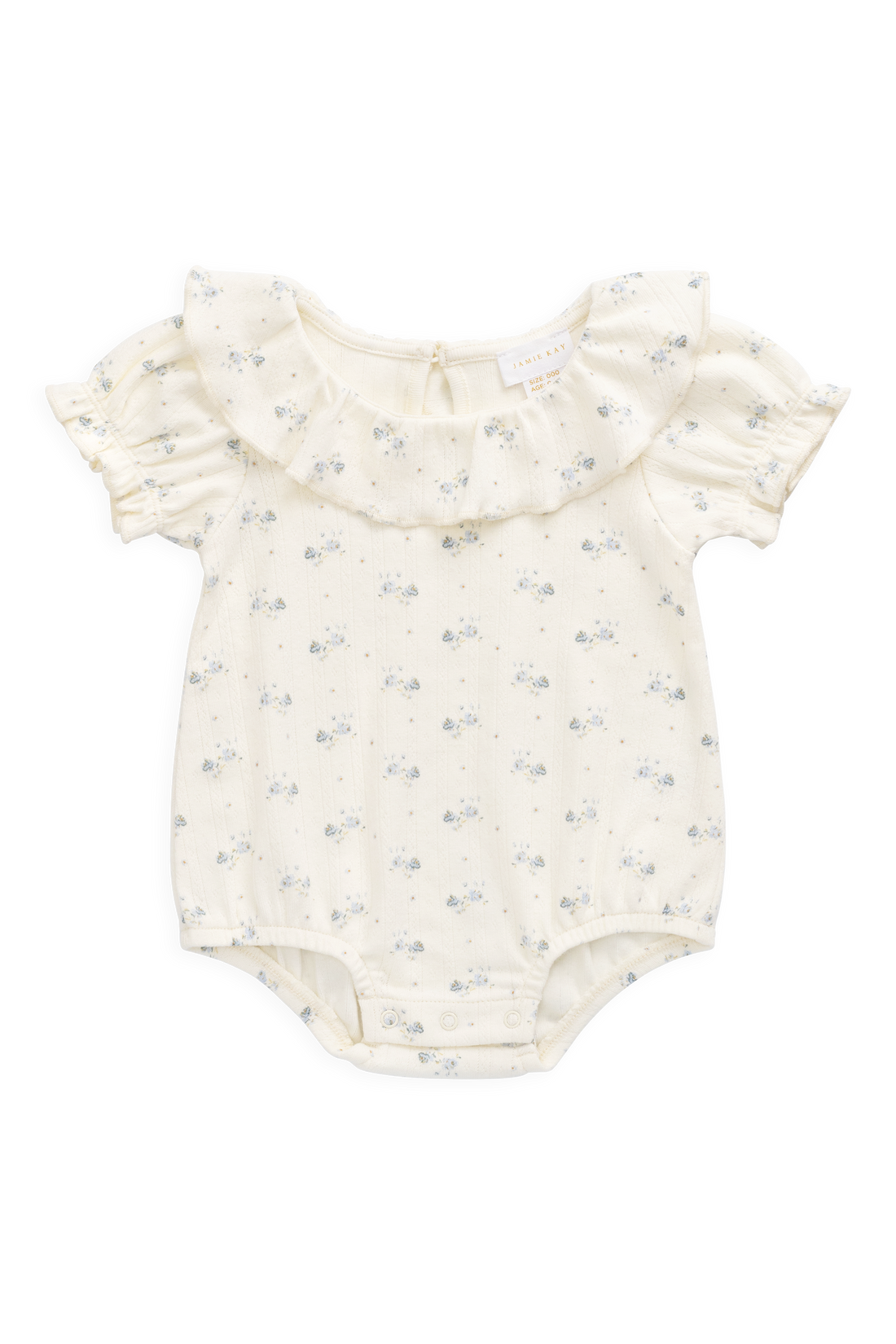 Organic Cotton Pointelle Marlene Bodysuit - Molly Blue