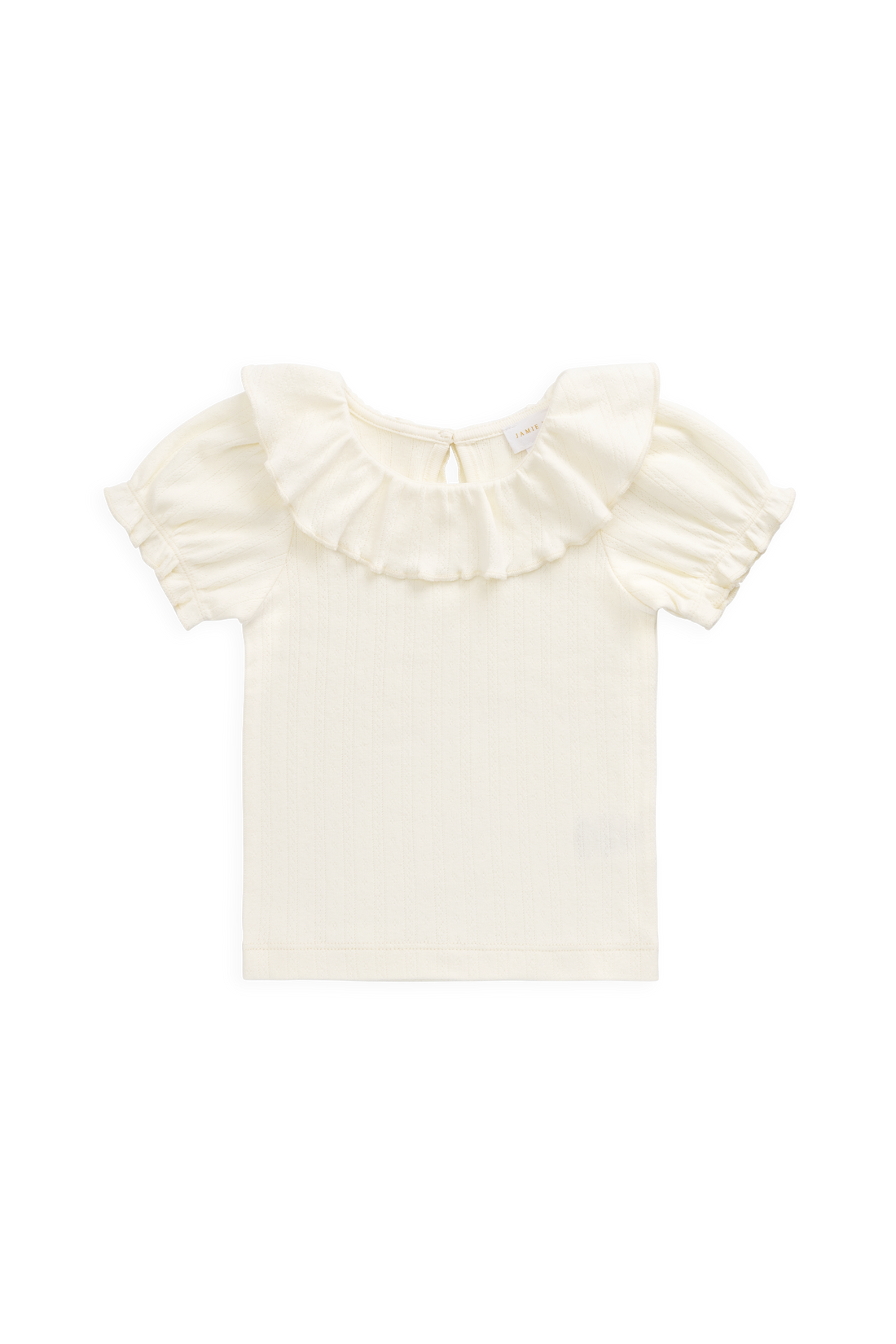 Organic Cotton Pointelle Marlene Top - Parchment