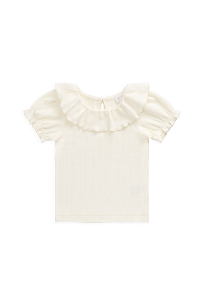 Organic Cotton Pointelle Marlene Top - Parchment