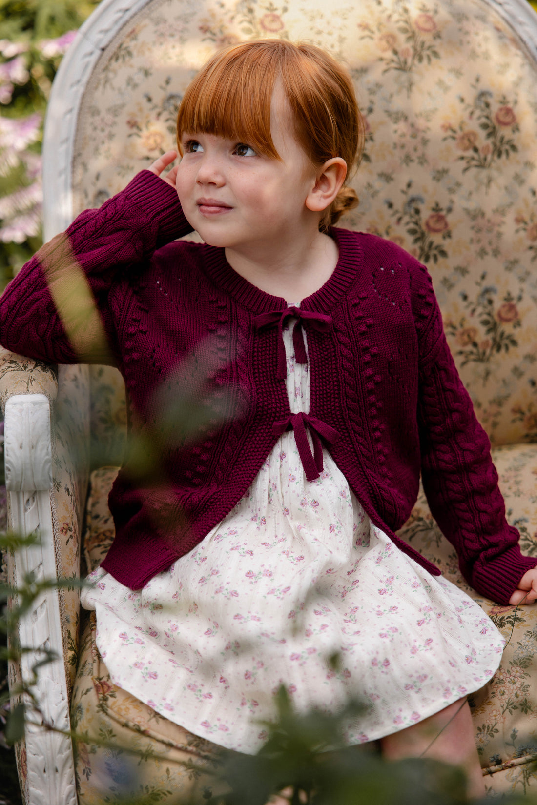Josephine Knitted Cardigan - Mulberry Wood