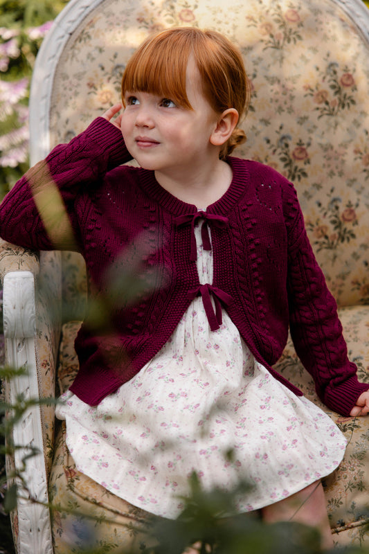Josephine Knitted Cardigan - Mulberry Wood