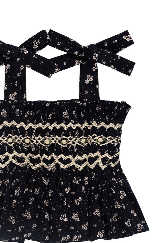 Organic Cotton Carine Top - Maisie Navy