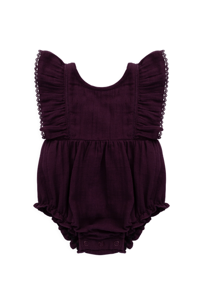 Organic Cotton Muslin Beatrice Playsuit - Fig