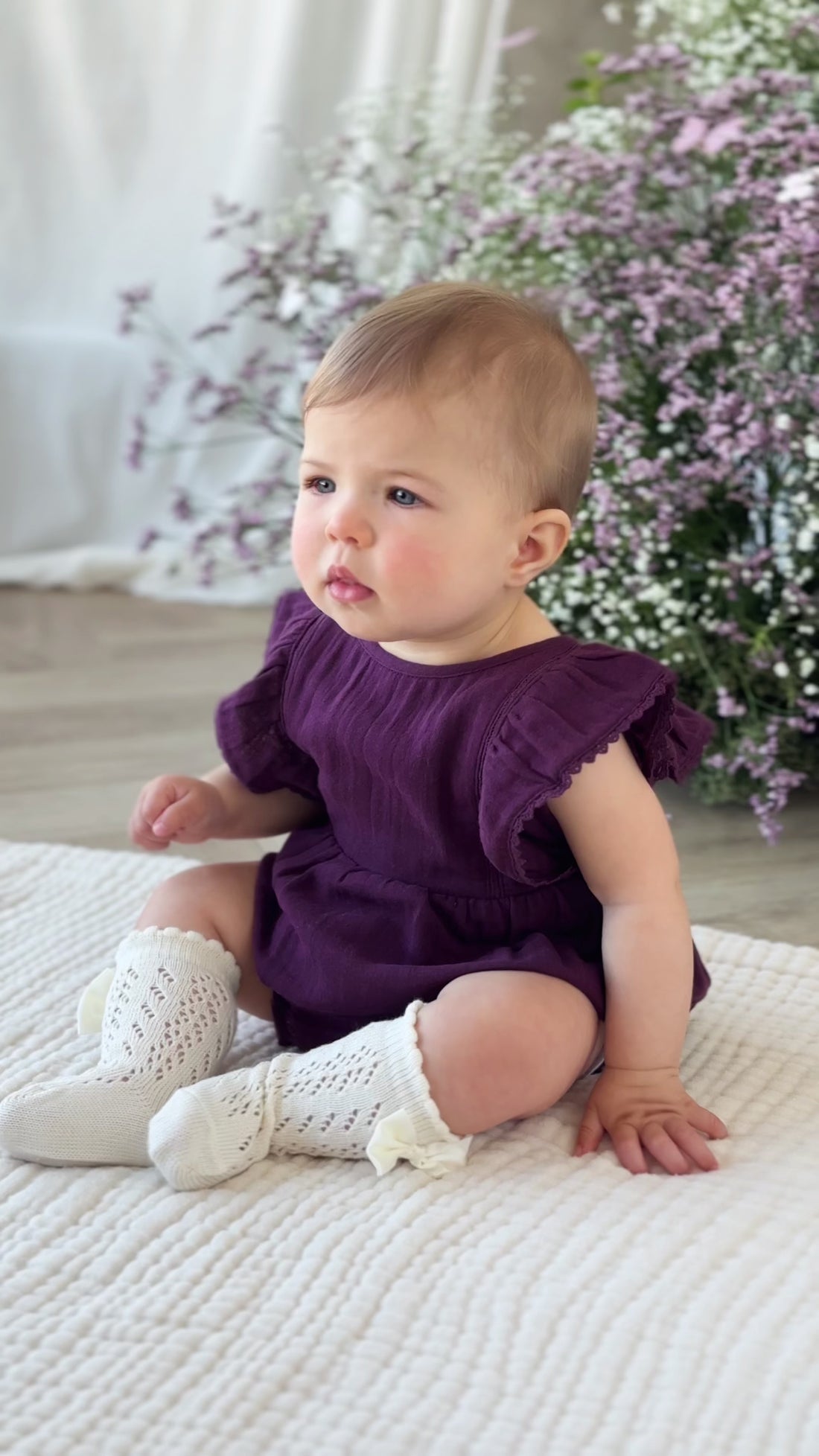 Organic Cotton Muslin Beatrice Playsuit - Fig